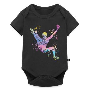 Boulderer Colorsplash Boulder Bouldern - Baby Premium Kurzarmbody - Schwarz - Vorne