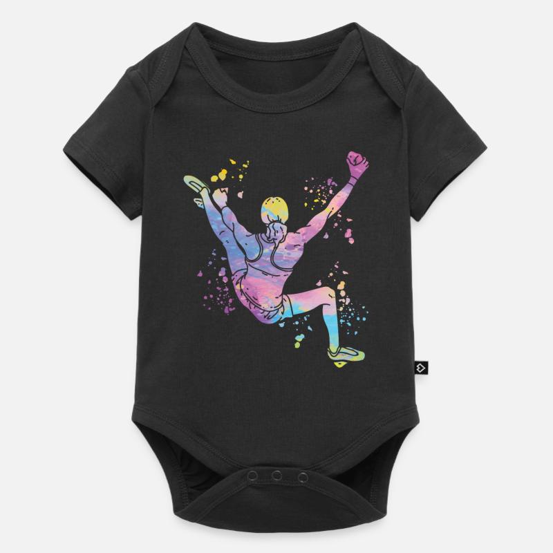 Boulderer Colorsplash Boulder Bouldern - Baby Premium Kurzarmbody - Schwarz