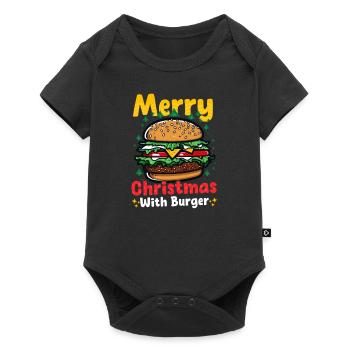 Burger Noël Joyeux Noël avec burger - Body à manches courtes Premium Bébé - noir - Devant