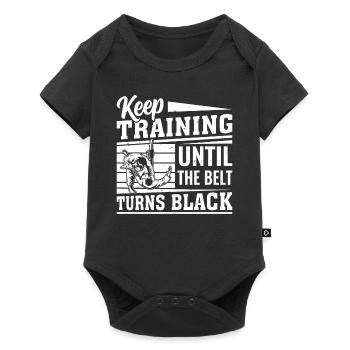 Keep training until the belt turns black - Judo Fi - Baby Premium Kurzarmbody - Schwarz - Vorne