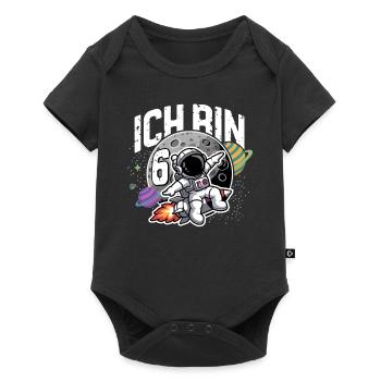 6th Birthday Boys 6 Years Astronaut Birthday - Baby Premium short-sleeve bodysuit - black - Front