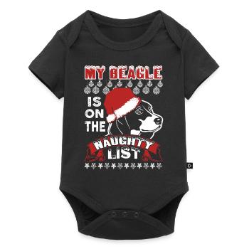 My Beagle Is On The Naughty List Funny Christmas - Baby Premium short-sleeve bodysuit - black - Front