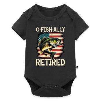 Retired Fisherman Fishing Bass Catfish Retirement - Baby Premium short-sleeve bodysuit - black - Front