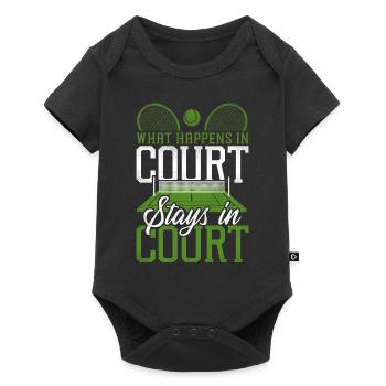 Drôle de joueur de tennis Raquette Tennis - Body à manches courtes Premium Bébé - noir - Devant