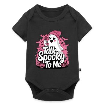 Halloween Ghost Funny Talk Spooky To Me - Baby Premium short-sleeve bodysuit - black - Front