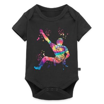 Boulderer Colorsplash Boulder Bouldern - Baby Premium Kurzarmbody - Schwarz - Vorne