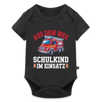 Aus dem Weg Schulkind im Einsatz Einschulung - Baby Premium Kurzarmbody - Schwarz - Vorne