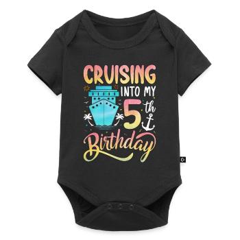 À l’aube de mon 5e anniversaire - Body à manches courtes Premium Bébé - noir - Devant