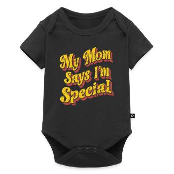 Meine Mama Sagt, Ich Bin Besonders - Humorvoll und - Baby Premium Kurzarmbody - Schwarz - Vorne
