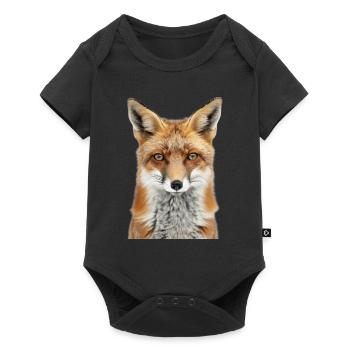 Fuchs - Baby Premium Kurzarmbody - Schwarz - Vorne