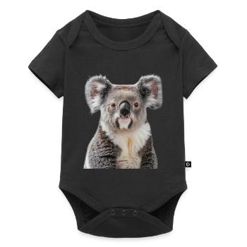 Koala - Baby Premium Kurzarmbody - Schwarz - Vorne