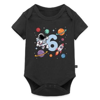 6th Birthday Boys 6 Years Astronaut Birthday - Baby Premium short-sleeve bodysuit - black - Front