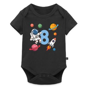 8ème anniversaire Garçons 8 ans Astronaute Anniversaire - Body à manches courtes Premium Bébé - noir - Devant