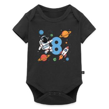8ème anniversaire Garçons 8 ans Astronaute Anniversaire - Body à manches courtes Premium Bébé - noir - Devant