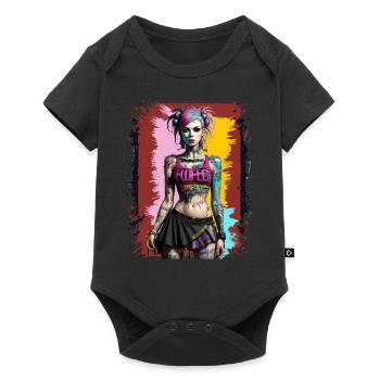 Jolie fille punk - Body à manches courtes Premium Bébé - noir - Devant