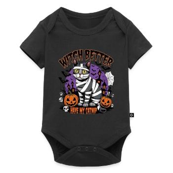 Halloween Cat Forget Candy Give Me A Cat - Baby Premium short-sleeve bodysuit - black - Front