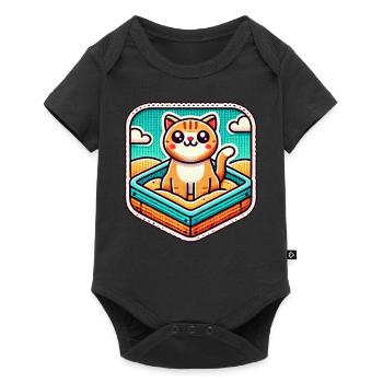 Chat mignon assis dans le bac à sable - Body à manches courtes Premium Bébé - noir - Devant