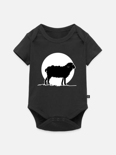 Schaf Mond Schafherde Wolle - Baby Premium Kurzarmbody - Schwarz