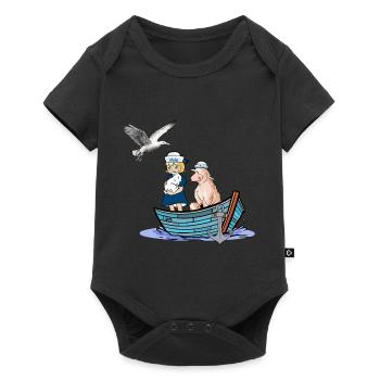 Maritime Girl Sheep North Sea Baltic Sea Travel Boat - Baby Premium short-sleeve bodysuit - black - Front