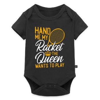 Funny Tennis Player Racket Queen - Baby Premium short-sleeve bodysuit - black - Front