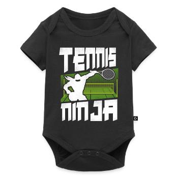 Drôle de joueur de tennis Raquette Ninja - Body à manches courtes Premium Bébé - noir - Devant