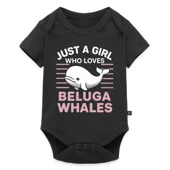 Beluga Whale Ocean Belugas Whales - Baby Premium short-sleeve bodysuit - black - Front