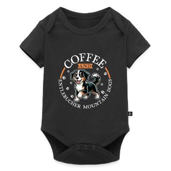Café et bouvier Entlebucher - Body à manches courtes Premium Bébé - noir - Devant