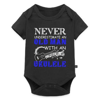 Never Underestimate An Old Man With An Ukulele - Baby Premium short-sleeve bodysuit - black - Front