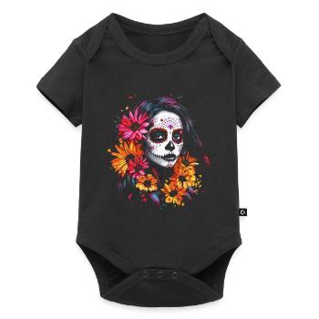 Lively Catrina - Sunflowers Dia de los Muertos - Baby Premium short-sleeve bodysuit - black - Front