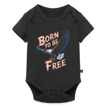 Eagle Geboren, um frei zu sein - Baby Premium Kurzarmbody - Schwarz - Vorne
