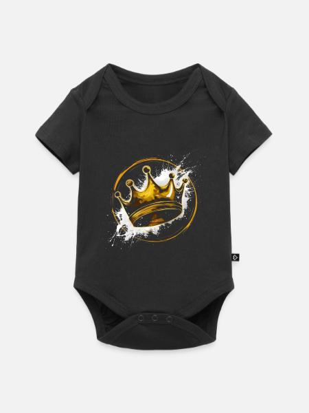 König der Goldenen Krone - Baby Premium Kurzarmbody - Schwarz