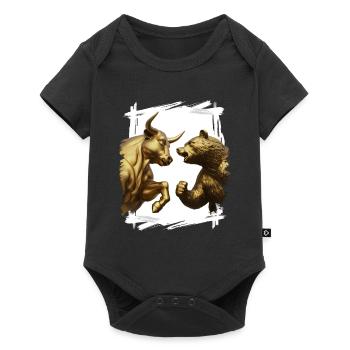 bull vs bear stock market - Baby Premium short-sleeve bodysuit - black - Front