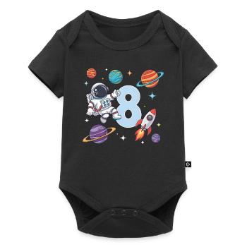 8ème anniversaire Garçons 8 ans Astronaute Anniversaire - Body à manches courtes Premium Bébé - noir - Devant