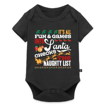 Christmas Santa Checks The Naughty List - Baby Premium short-sleeve bodysuit - black - Front