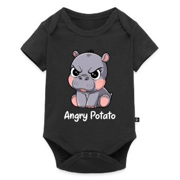 Moo Deng Funny Angry Potato Motif - Baby Premium short-sleeve bodysuit - black - Front