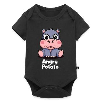 Moo Deng Funny Hippopotamus Angry Potato - Baby Premium short-sleeve bodysuit - black - Front