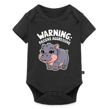 Moo Deng Hippo : Méfiez-vous, Passif-Agressif - Body à manches courtes Premium Bébé - noir - Devant