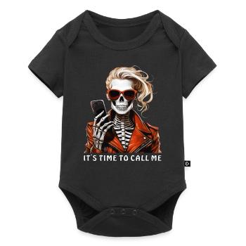 SKELETON WOMAN IT'S TIME TO CALL ME - Baby Premium short-sleeve bodysuit - black - Front
