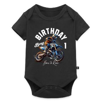 Motocross 1st Birthday - Baby Premium short-sleeve bodysuit - black - Front