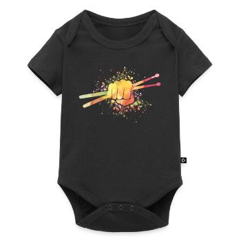 Drums Drums Drumstick Drummer Music Band Rock - Baby Premium short-sleeve bodysuit - black - Front