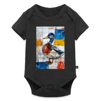 Duck - Baby Premium short-sleeve bodysuit - black - Front