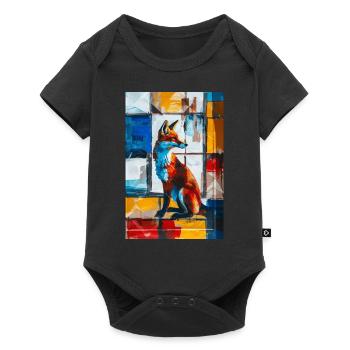 Fuchs - Baby Premium Kurzarmbody - Schwarz - Vorne