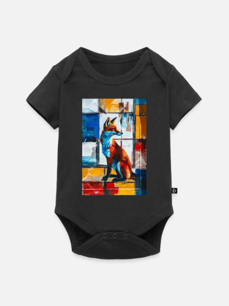 Fuchs - Baby Premium Kurzarmbody - Schwarz