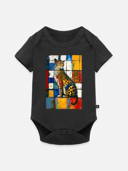 Leopard - Baby Premium Kurzarmbody - Schwarz