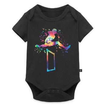 Hurdle Run Obstacle Course Kids Hurdle Run - Baby Premium short-sleeve bodysuit - black - Front