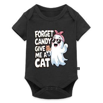 Halloween Cat Forget Candy Give Me A Cat - Baby Premium short-sleeve bodysuit - black - Front