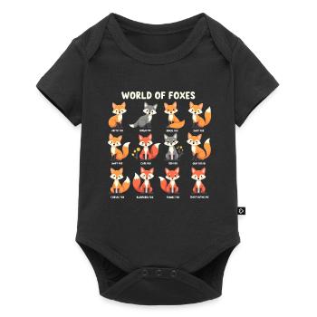 Viele Fuchsarten - Welt der Füchse - Baby Premium Kurzarmbody - Schwarz - Vorne
