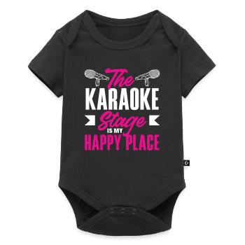 Die Karaoke Bühne Ist Mein Glücksplatz - Baby Premium Kurzarmbody - Schwarz - Vorne