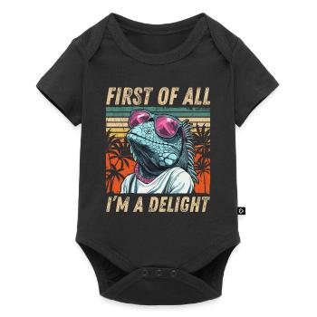 Fun Iguana Design - Tropical Retro Vibes - Baby Premium short-sleeve bodysuit - black - Front