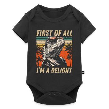Vintage Iguana Sunset - Cool Animal Design - Baby Premium short-sleeve bodysuit - black - Front